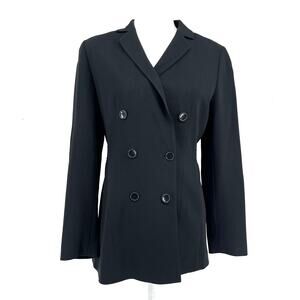Ann Taylor Vintage Women's 2‎ Black Double Breasted Blazer Suit Jacket